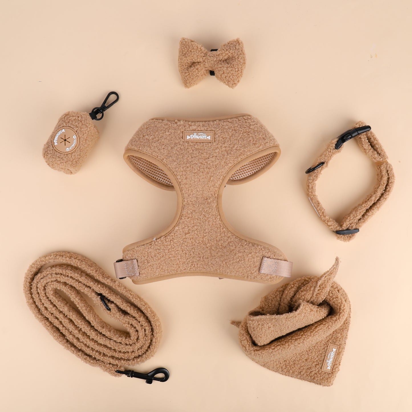 Cookie Brown Teddy Harness Set Bundle - Totally Pawsome