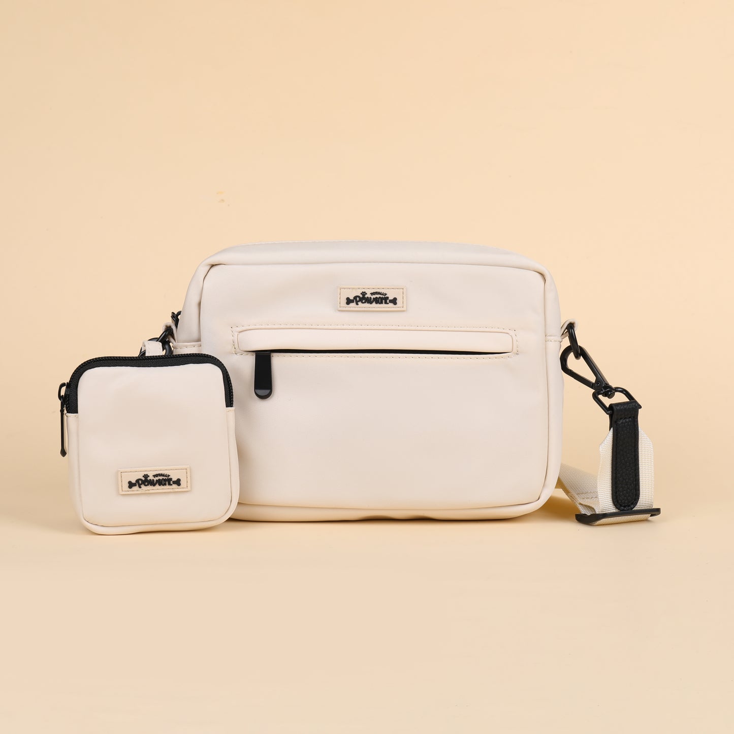 Cream Dog Walking Bag + Treat Pouch
