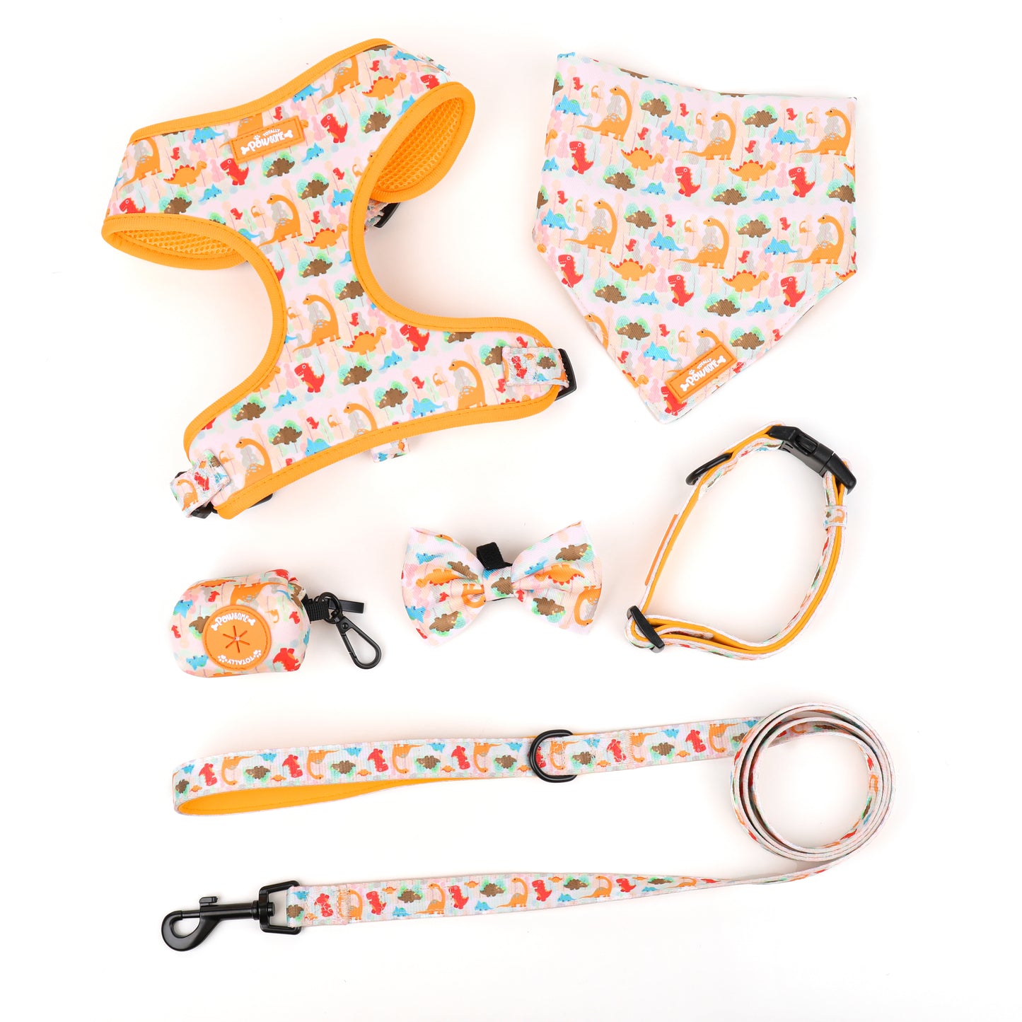 dino paws dog adjustable neck harness