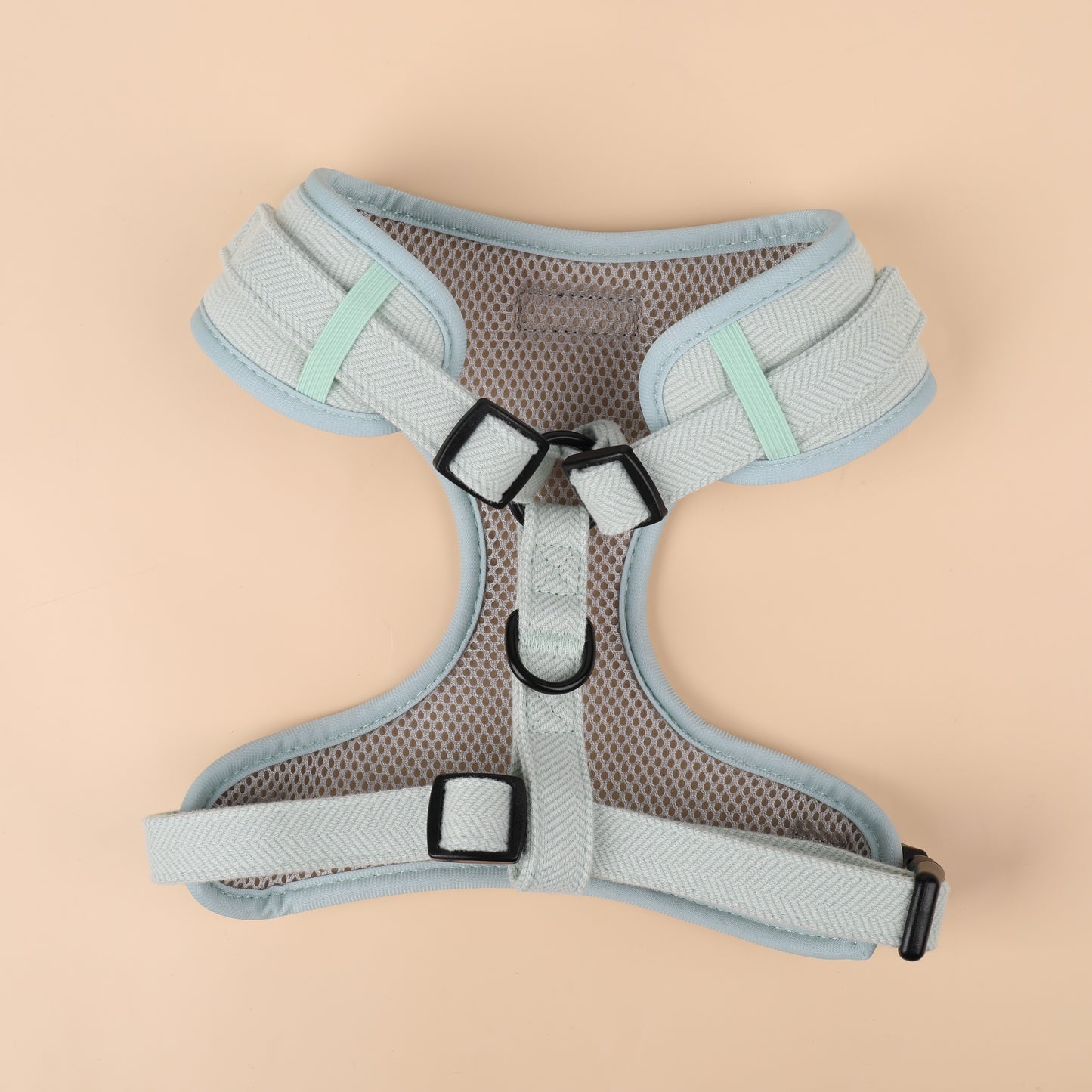 green tweed adjustable neck dog harness