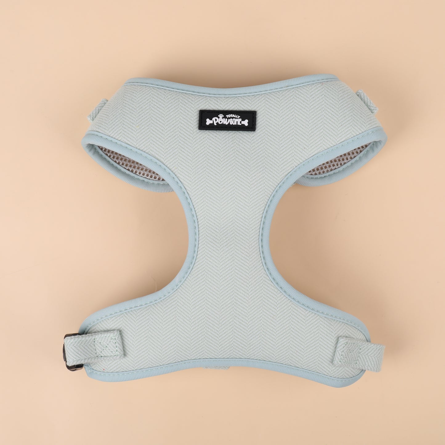 green tweed dog harness