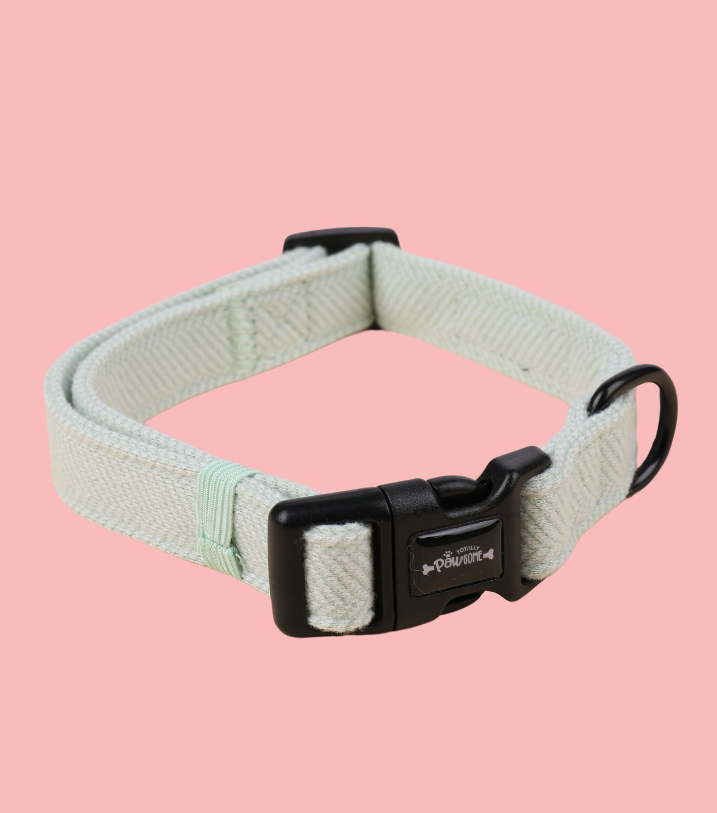 Green Tweed Dog Collar