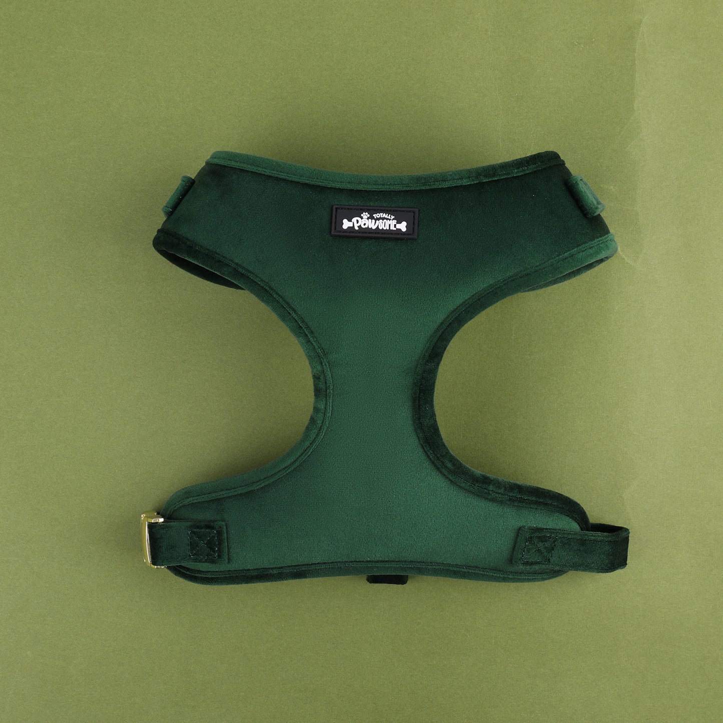 Green Velvet Harness - Totally Pawsome
