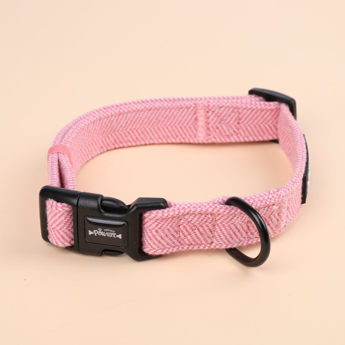 Pink Tweed Dog Collar