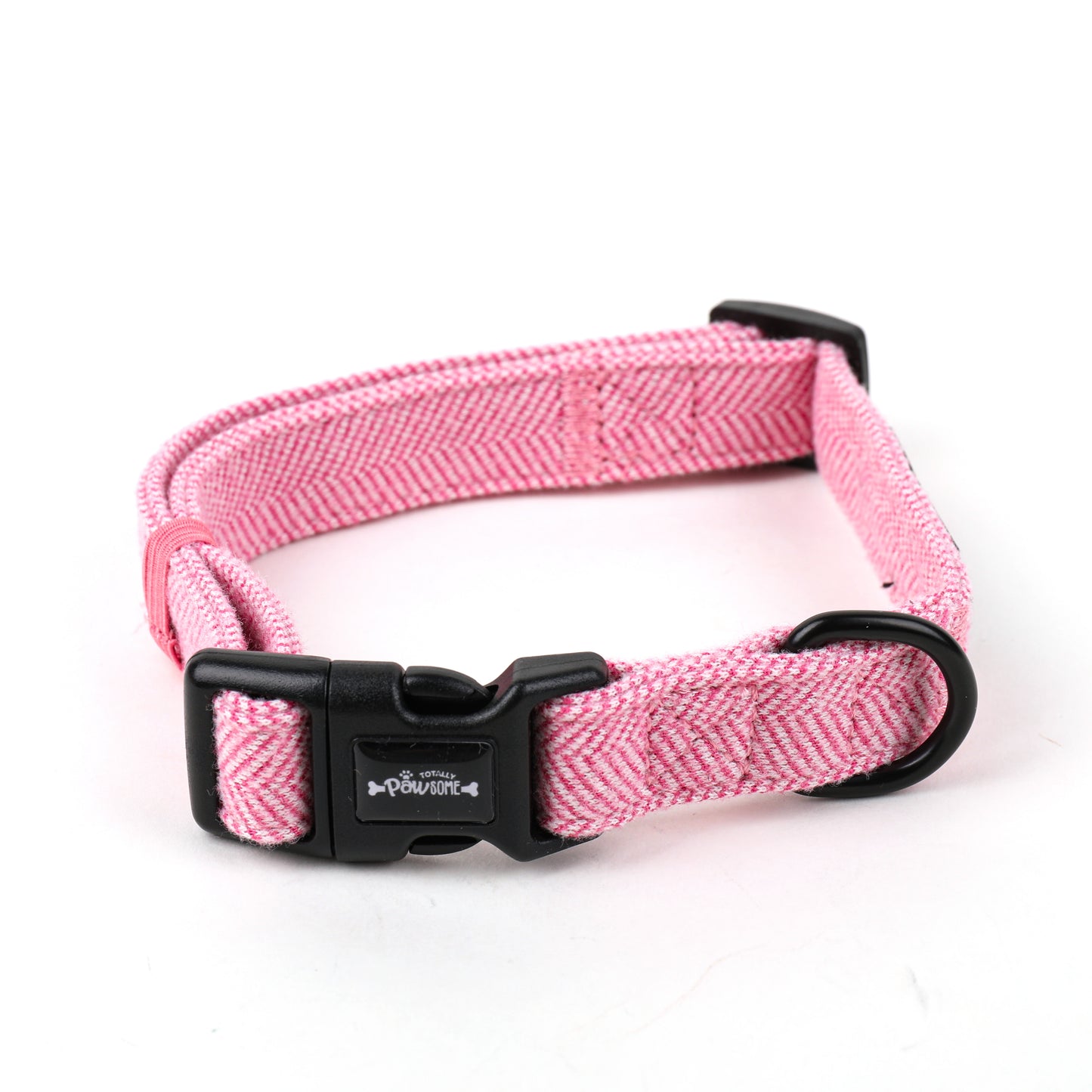 Pink Tweed Dog Collar