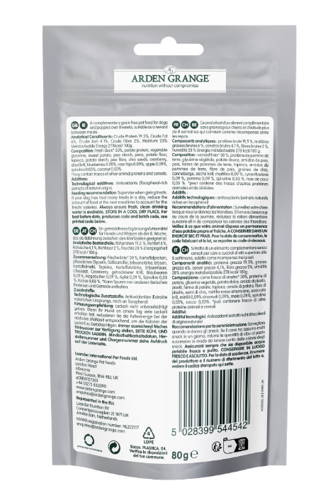 Arden Grange Training Treats Grain Free - Duck & Superfoods