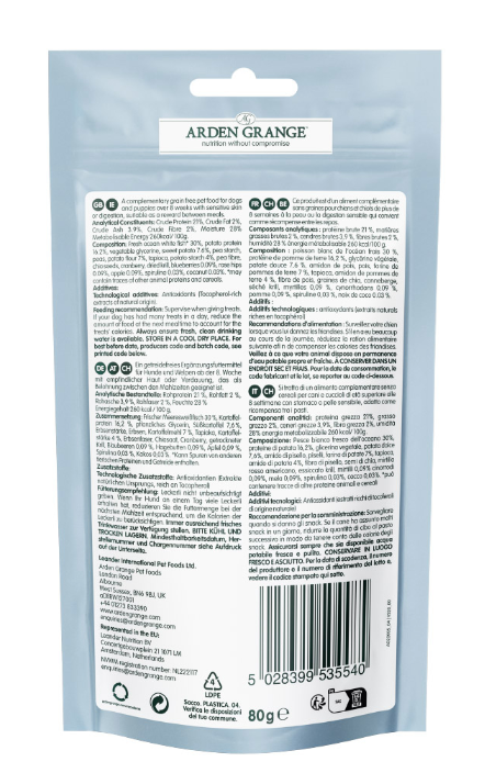 Arden Grange Training Treats Grain Free -White Fish & Potato