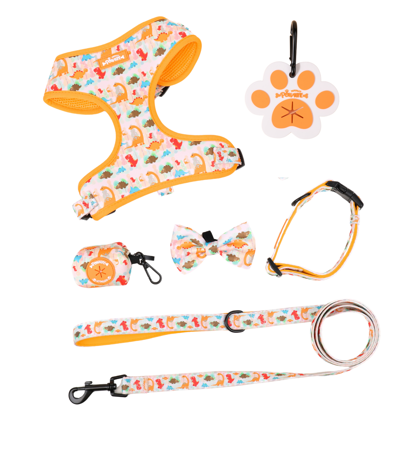 DinoPaws Adjustable Dog Harness Bundle