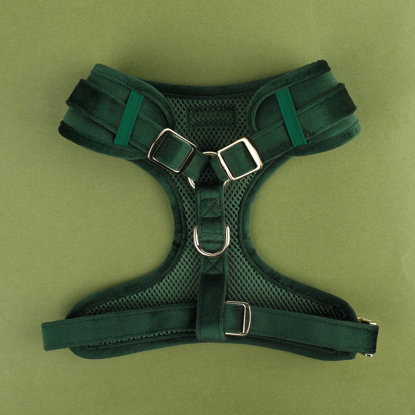 Green Velvet Harness - Totally Pawsome