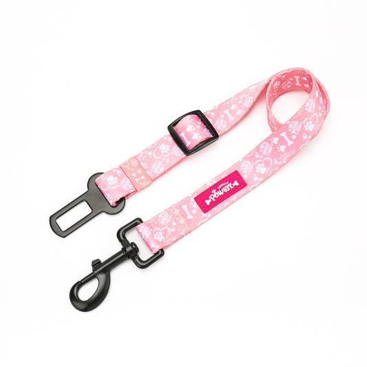 Seat Belt Restraint - Pink Paws