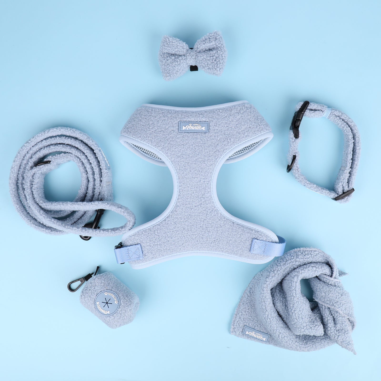 Bubblegum Blue Teddy Harness Set- Totally Pawsome