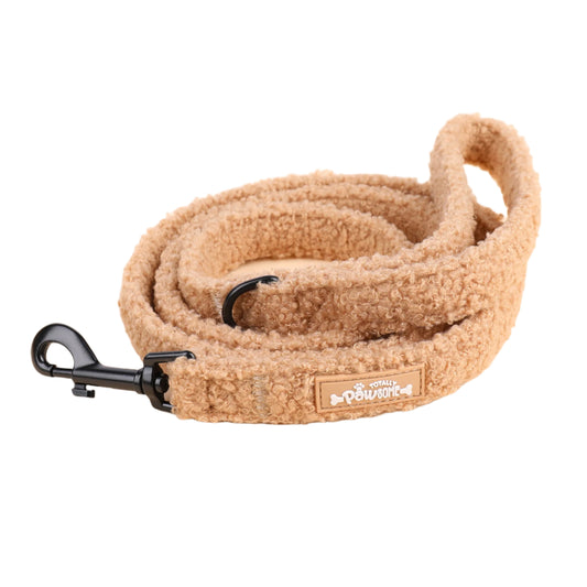 Brown teddy padded dog lead