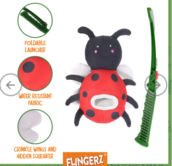 Flingerz Ladybird Dog Toy - full picture
