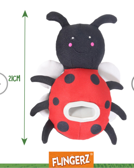 Flingerz Ladybird Dog Toy - sizes