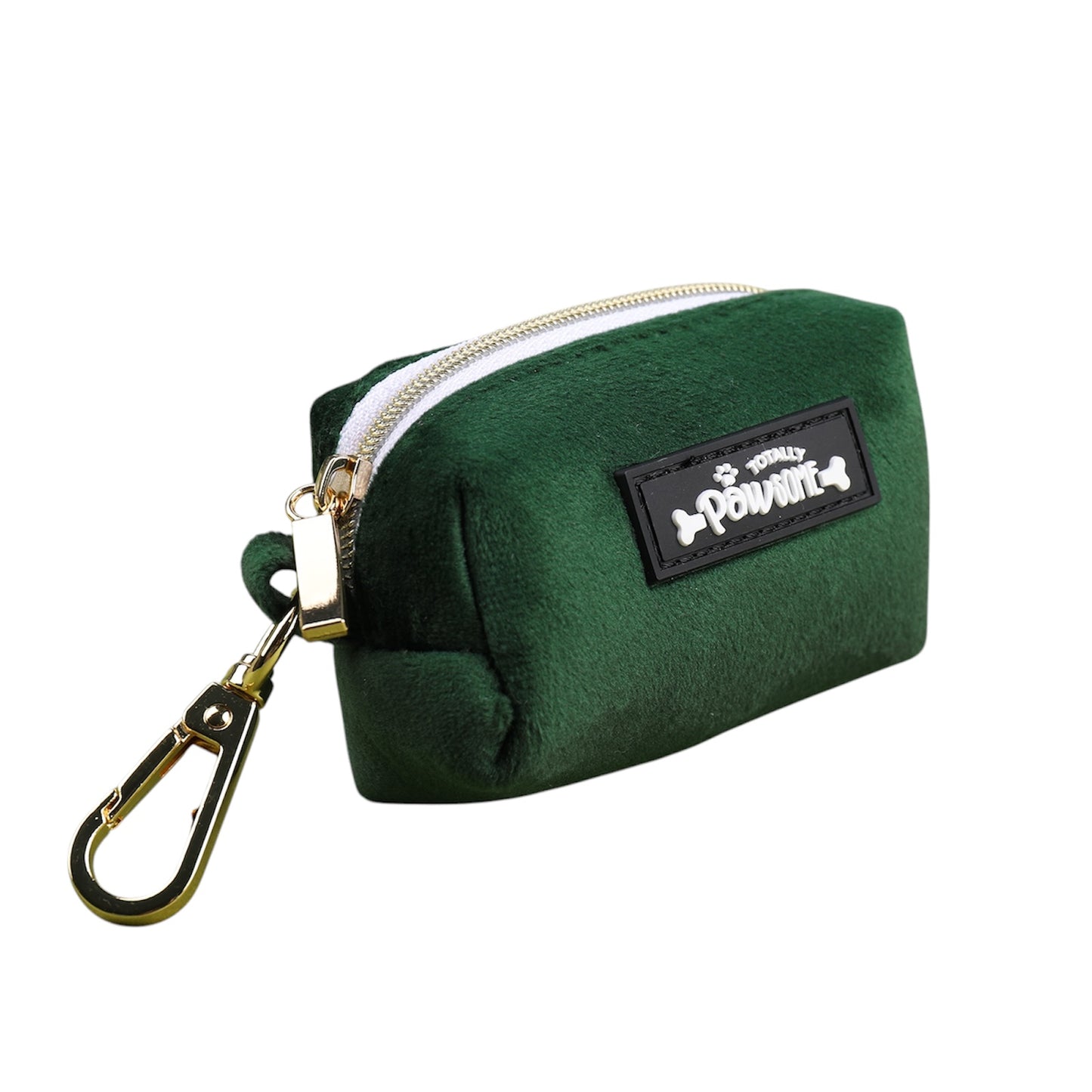 green velvet poo bag holder for dog & puppies