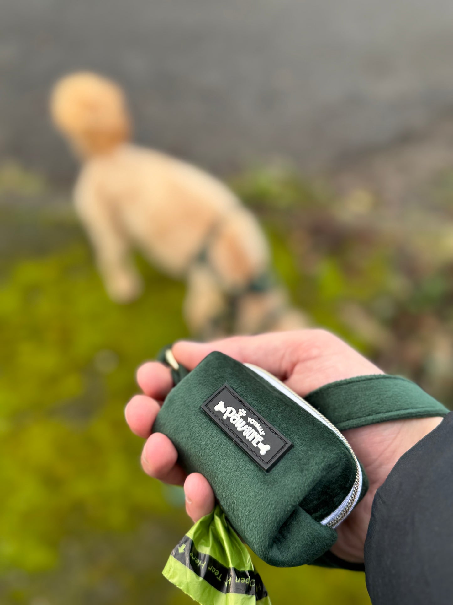 green velvet poop bag holder