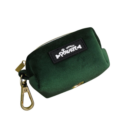 green velvet poo bag holder for dogs