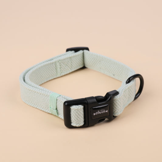 Green Tweed Dog Collar