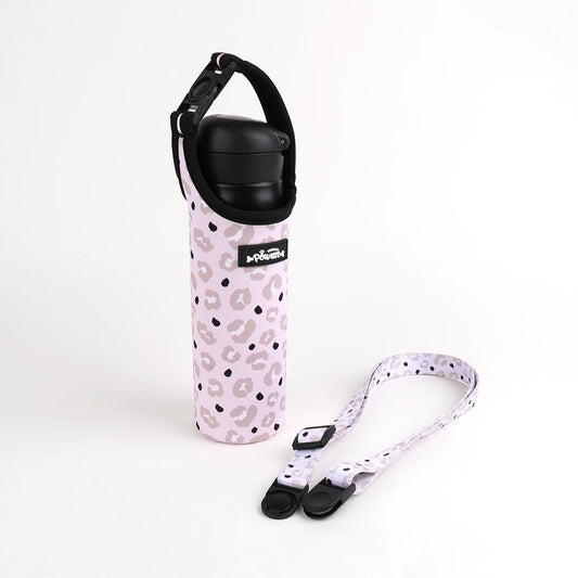 Leopard Print water bottle holder with strap