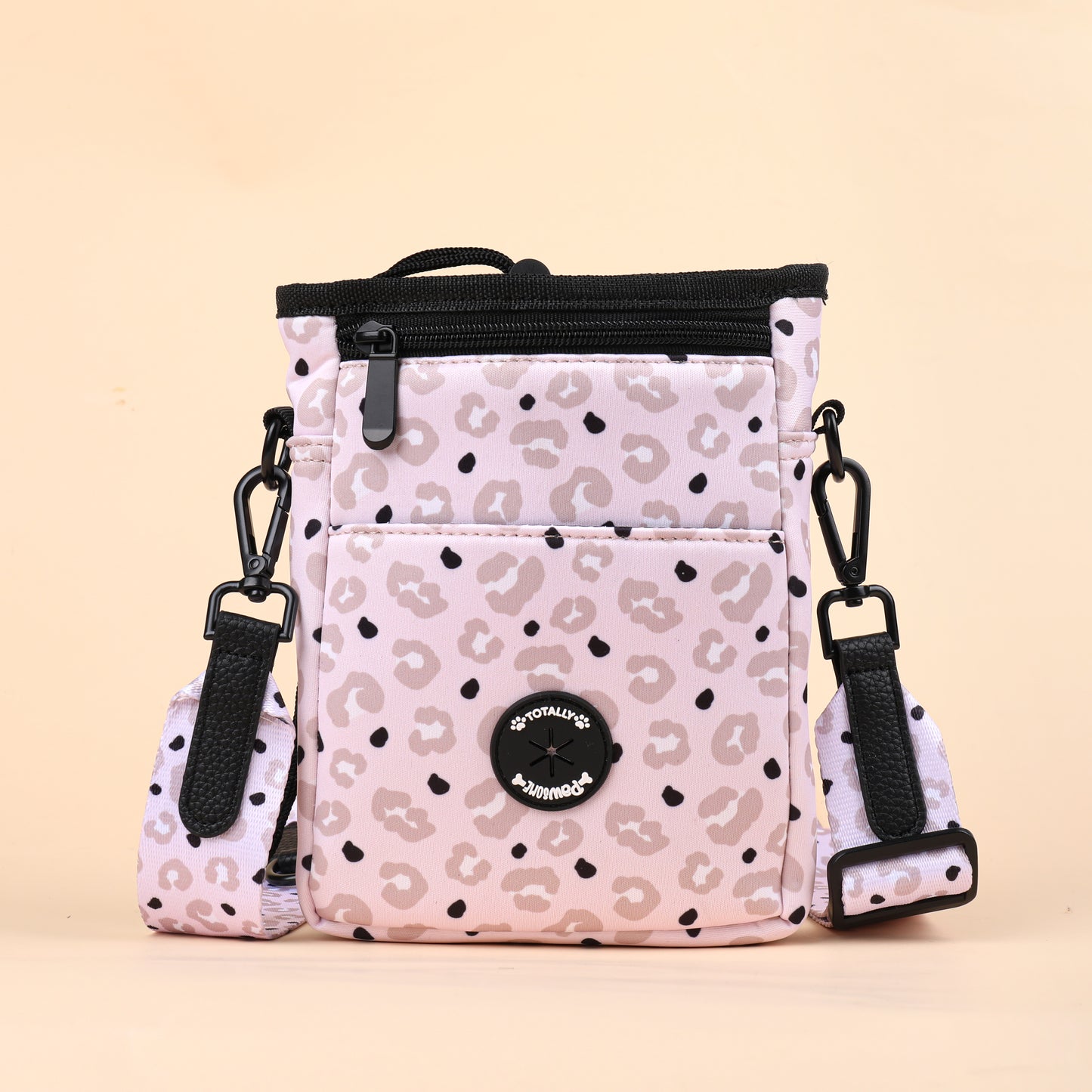 Lilac Leopard Print Cross Body dog walking Bag