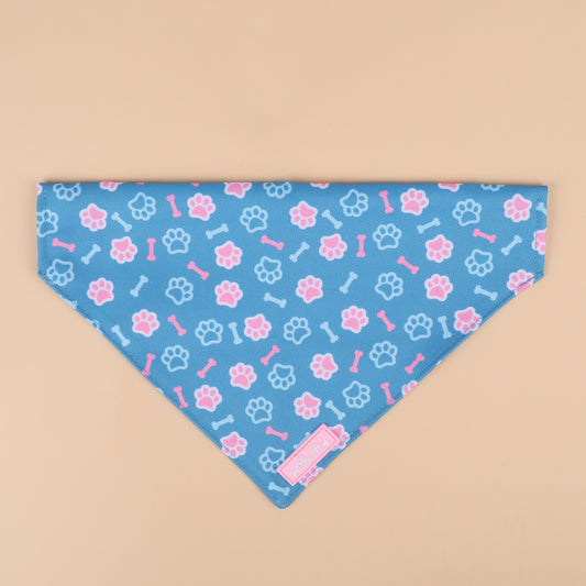Pawsome paws Blue Pink dog Bandana