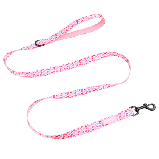 Pink Hearts Long Dog Leash