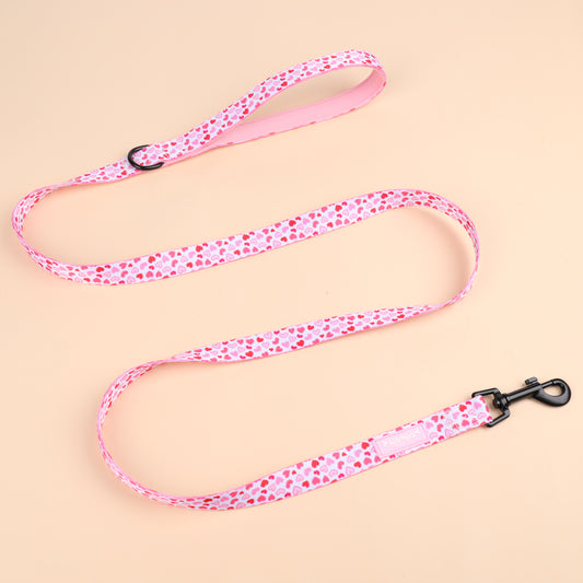 Pink Hearts Dog Lead