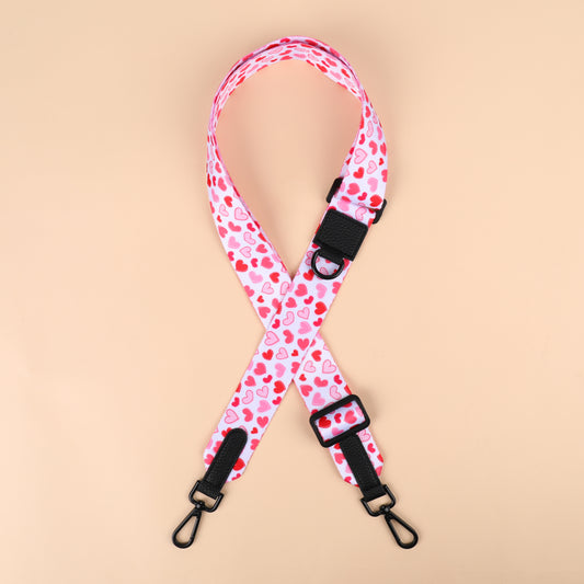 Pink Hearts walking bag strap