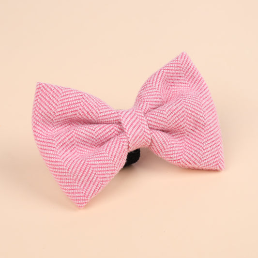 Pink Tweed  Dog Bow Tie