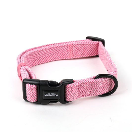 Pink Tweed Dog Collar 