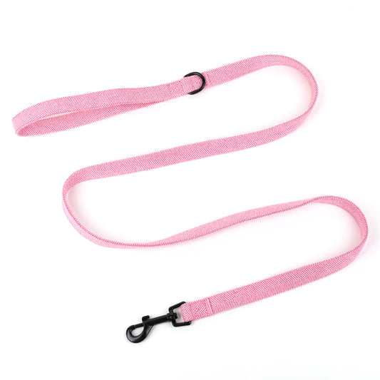 Pink Tweed Dog Long Lead