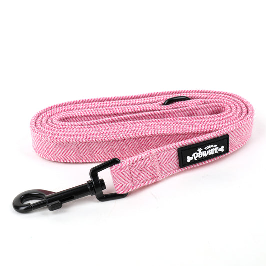 Pink Tweed Long Dog Lead