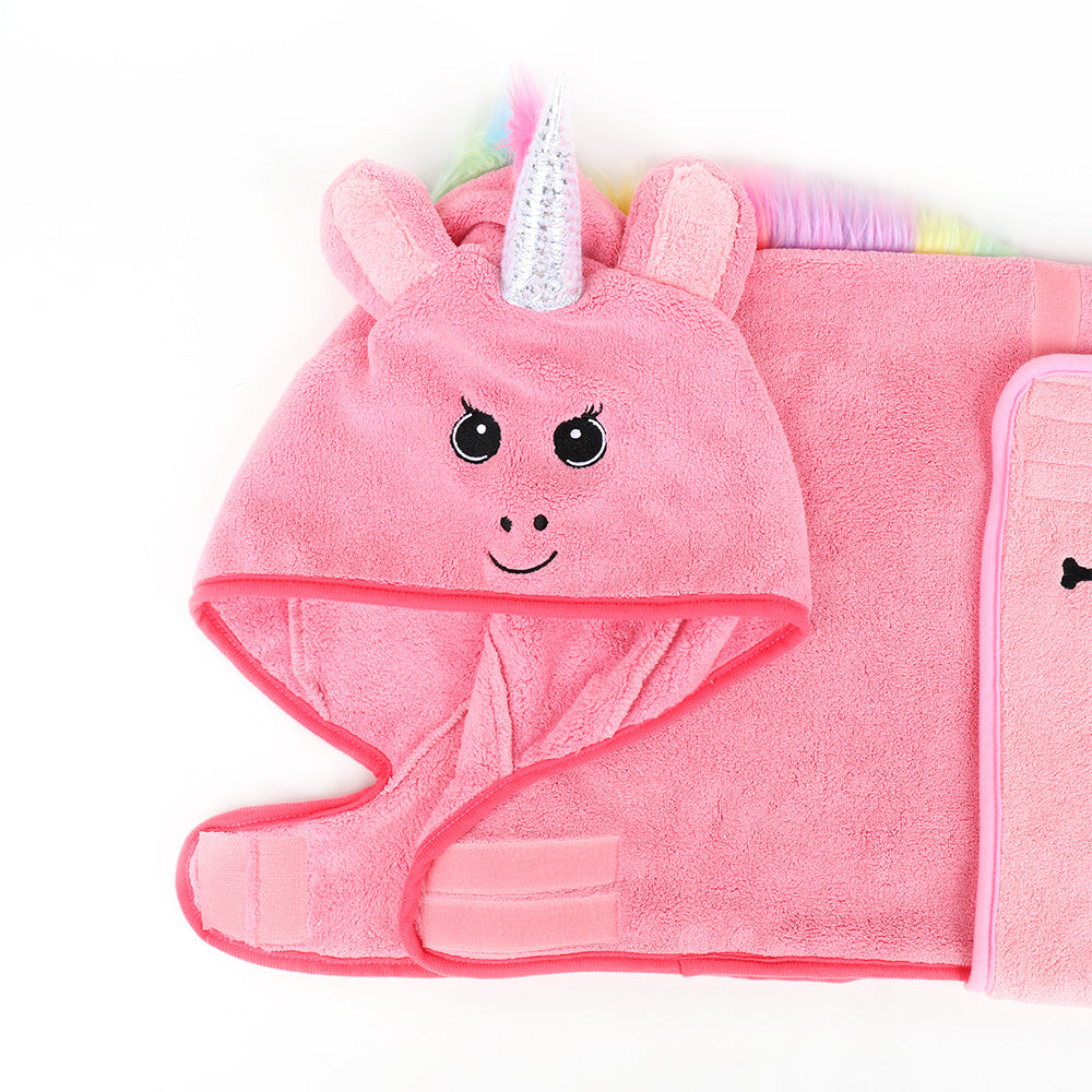 Pink Unicorn Dog Drying Robe for Dogs & Puppies