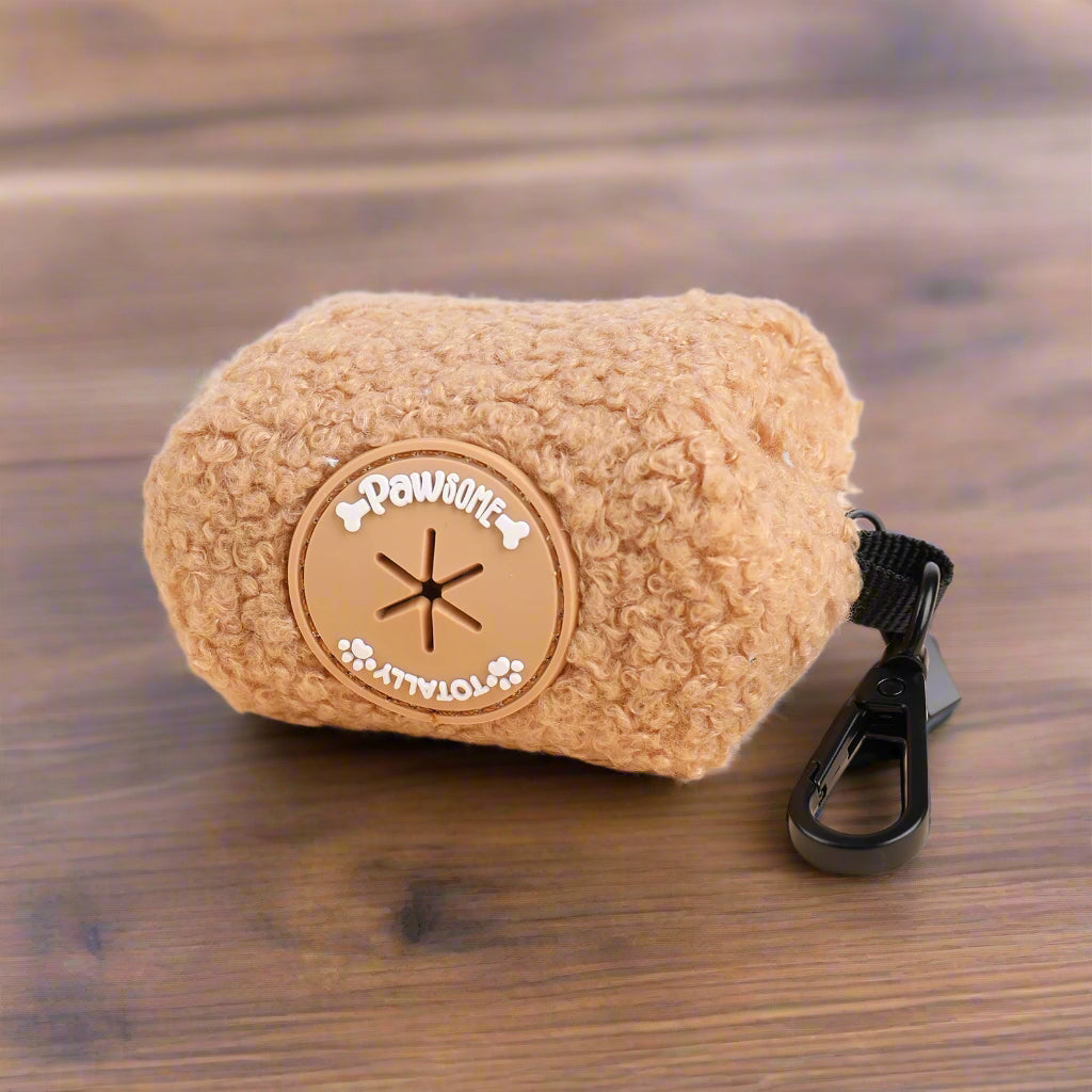 brown dog poo bag holder for dogs & puppies