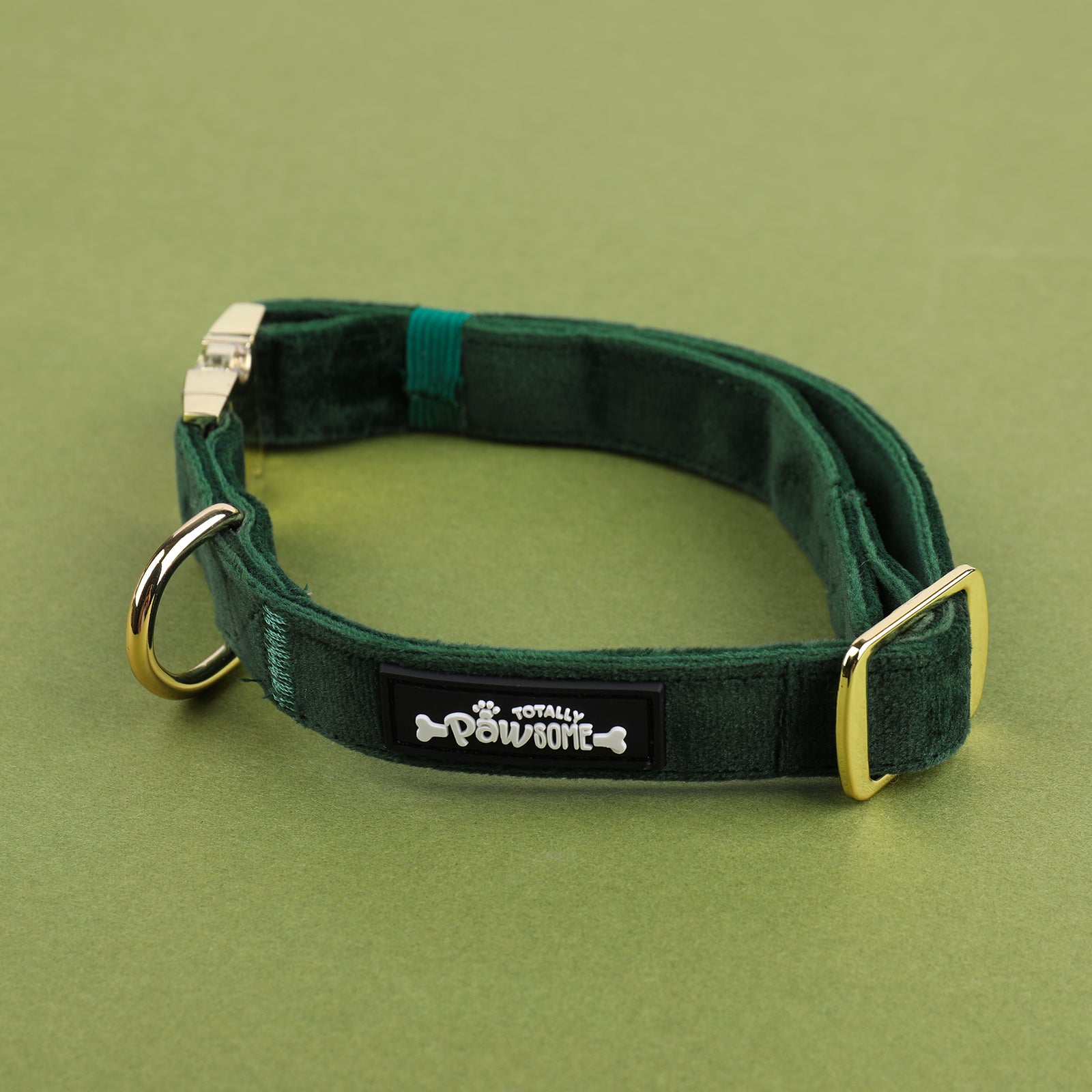 Green Velvet Collar - Totally Pawsome