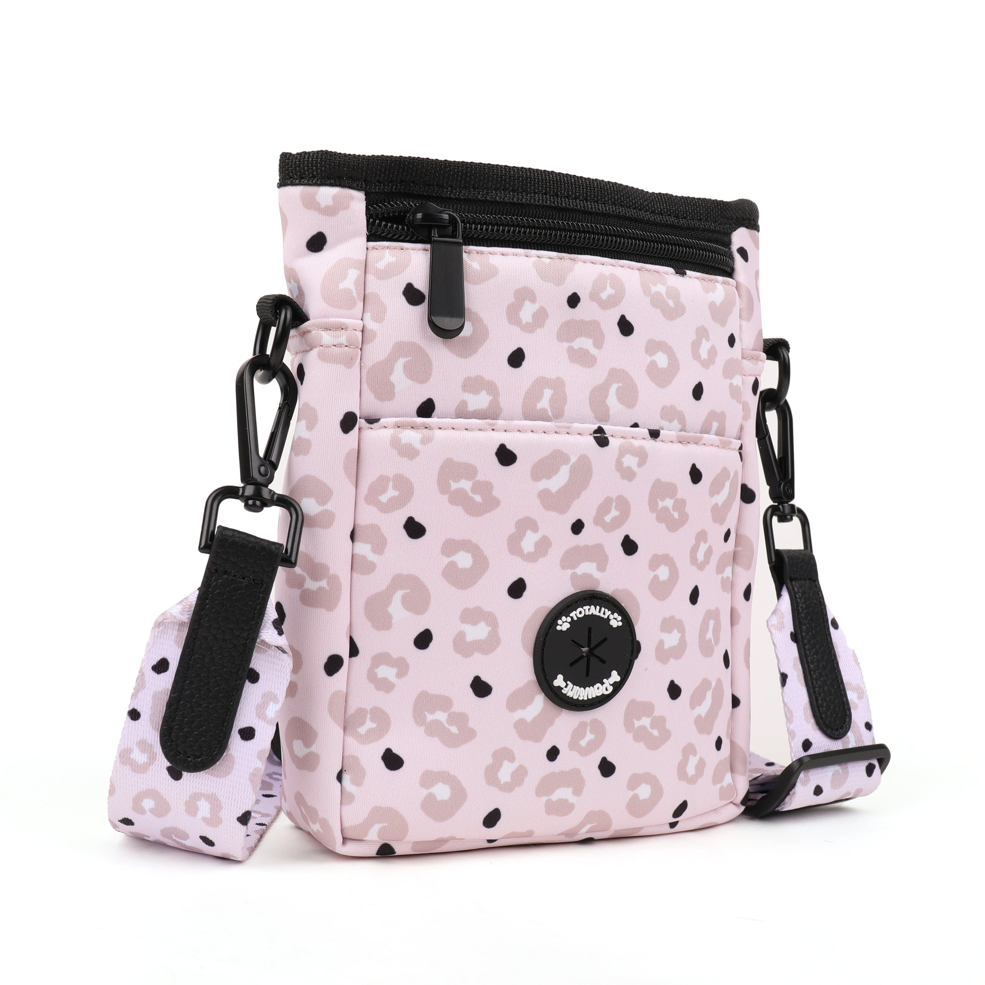 leopard print cross body bag for dog walking