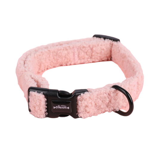 pink teddy adjustable dog collar