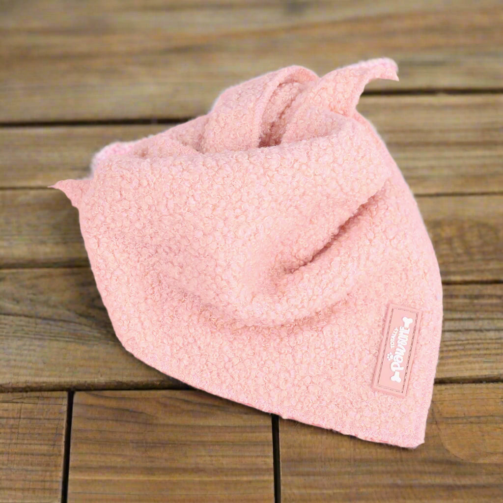 pink teddy dog bandana for puppies & dogs