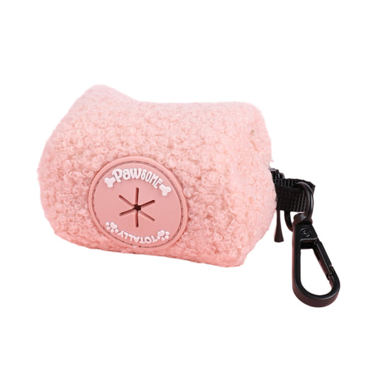 pink teddy dog poo bag holder