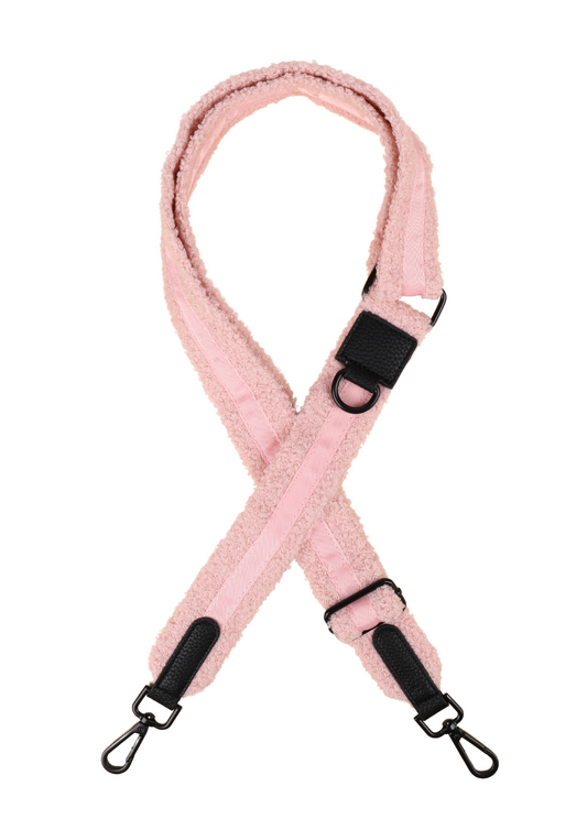 pink teddy walking bag strap